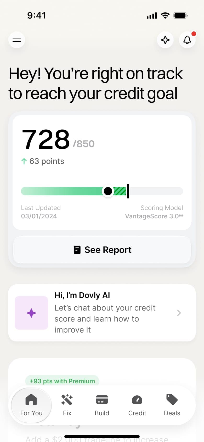 Dovly AI Home Screen